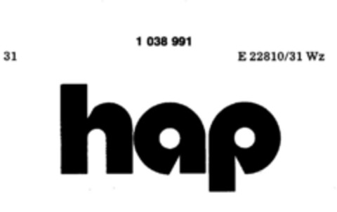 hap Logo (DPMA, 05.03.1982)