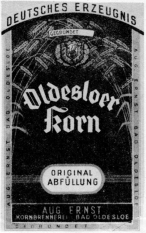 Oldesloer Korn AUG. ERNST Logo (DPMA, 24.07.1950)