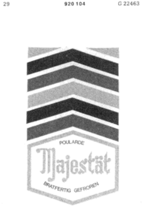 Majestät POULARDE BRATFERTIG GEFROREN Logo (DPMA, 05.05.1973)