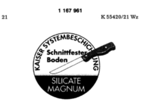 KAISER SYSTEMBESCHICHTUNG Schnittfester Boden Logo (DPMA, 05.12.1989)