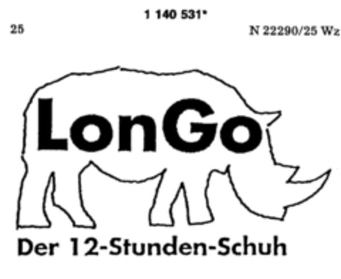 LonGo Der 12-Stunden-Schuh Logo (DPMA, 22.03.1989)