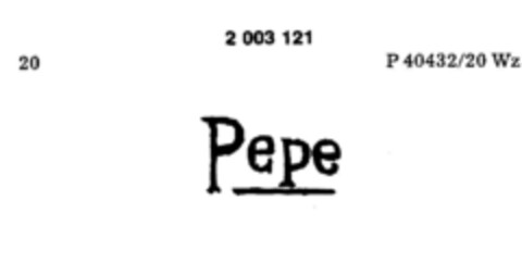 Pepe Logo (DPMA, 11.12.1990)