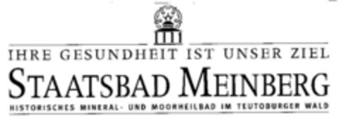 STAATSBAD MEINBERG IHRE GESUNDHEIT IST UNSER ZIEL Logo (DPMA, 10/05/2001)