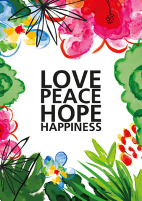 LOVE PEACE HOPE HAPPINESS Logo (DPMA, 22.09.2023)