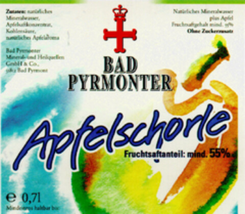 BAD PYRMONTER Apfelschorle Logo (DPMA, 18.03.1996)