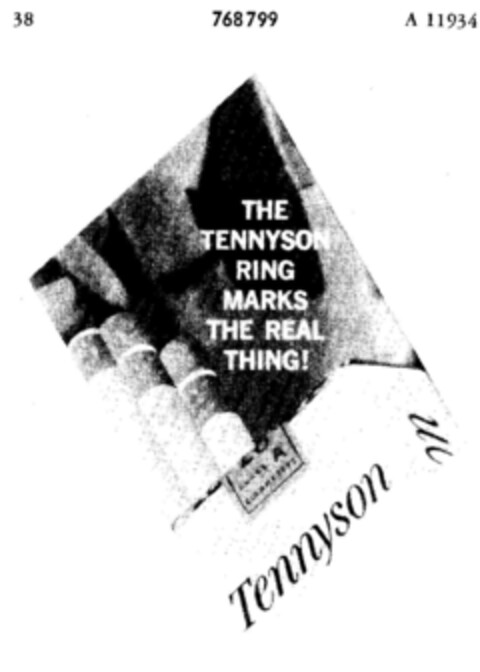 THE TENNYSON RING MARKS THE REAL THING! Logo (DPMA, 13.03.1962)