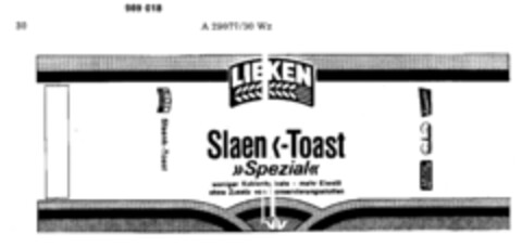 LIEKEN  Slaenk-Toast Logo (DPMA, 12.03.1977)
