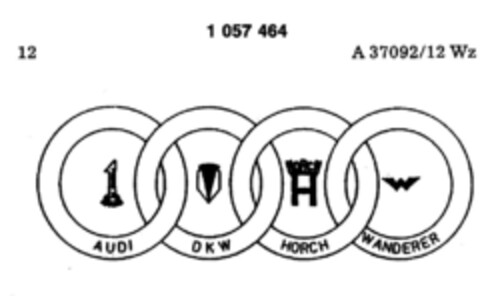 AUDI 1 DKW HORCH H HORCH WANDERER W Logo (DPMA, 05/21/1983)