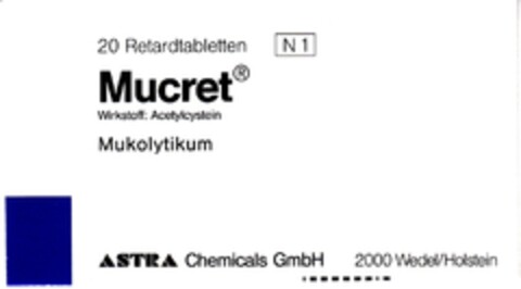 Mucret  Mukolytikum  ASTRA Chemicals GmbH Logo (DPMA, 13.02.1990)