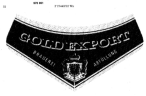 GOLD EXPORT BRAUEREI Logo (DPMA, 07/14/1977)