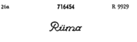 Rüma Logo (DPMA, 22.03.1957)