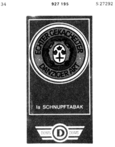 ECHTER GEKACHELTER DANZIGER ART Logo (DPMA, 30.10.1973)