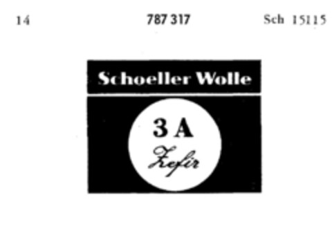 Schoeller Wolle 3 A Zefir Logo (DPMA, 28.11.1962)