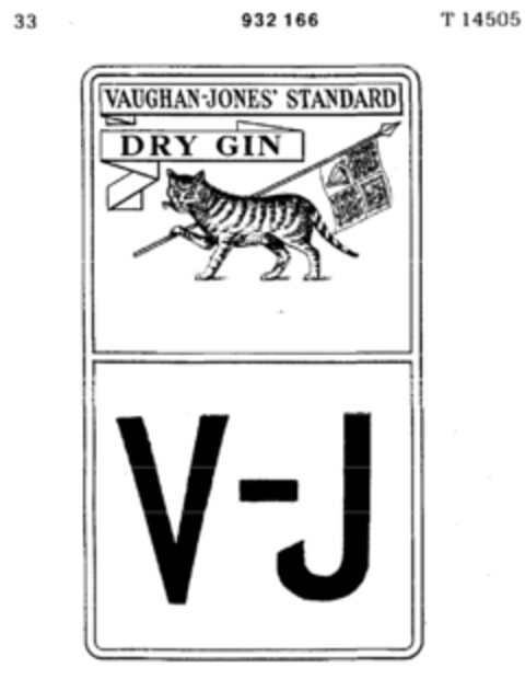 VAUGHAN-JONES` STANDARD DRY GIN Logo (DPMA, 07/27/1971)