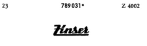 Zinser Logo (DPMA, 07.03.1964)