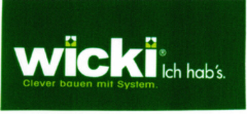 wicki Ich hab's. Clever bauen mit System. Logo (DPMA, 10/27/2000)