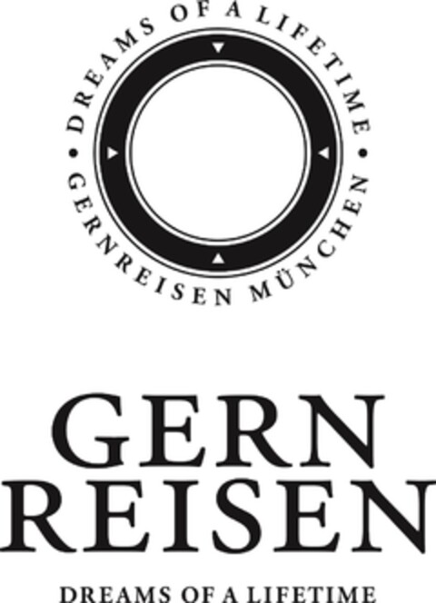 DREAMS OF A LIFETIME · GERNREISEN MÜNCHEN · GERN REISEN DREAMS OF A LIFETIME Logo (DPMA, 06.09.2013)