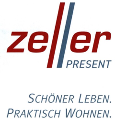 zeller PRESENT SCHÖNER LEBEN. PRAKTISCH WOHNEN. Logo (DPMA, 05/06/2016)