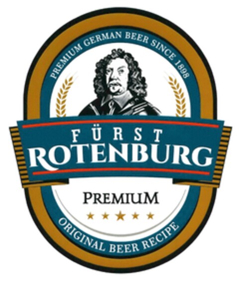 FÜRST ROTENBURG ORIGINAL BEER RECIPE PREMIUM GERMAN BEER SINCE 1898 Logo (DPMA, 13.04.2018)