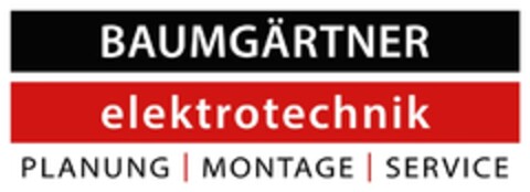 BAUMGÄRTNER elektrotechnik PLANUNG I MONTAGE I SERVICE Logo (DPMA, 20.08.2018)