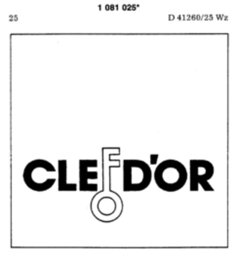 CLEFD`OR Logo (DPMA, 24.07.1985)