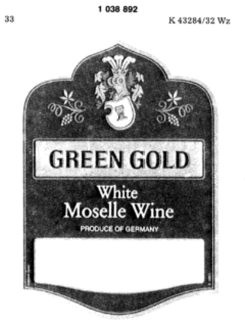 GREEN GOLD White Moselle Wine Logo (DPMA, 23.04.1981)