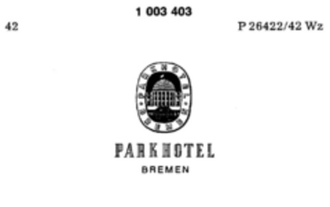 PARKHOTEL BREMEN Logo (DPMA, 05/11/1979)