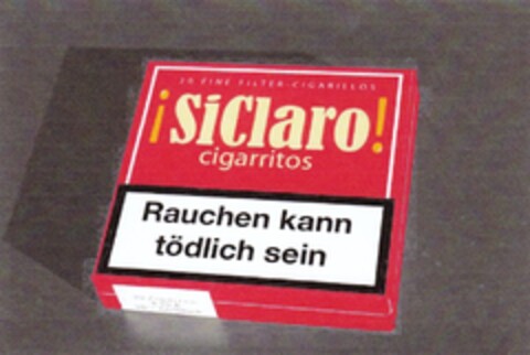 !SiClaro! cigarritos Rauchen kann tödlich sein Logo (DPMA, 16.06.2008)