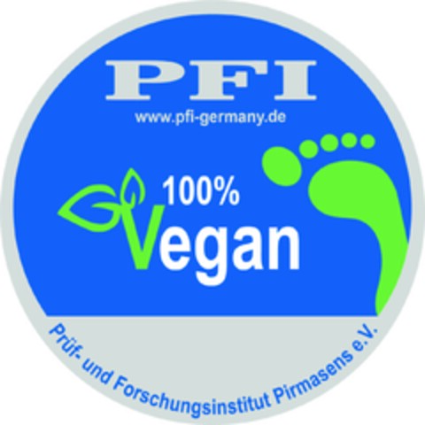 PFI Prüf- und Forschungsinstitut Pirmasens e.V. www.pfi-germany.de 100% Vegan Logo (DPMA, 10/12/2023)