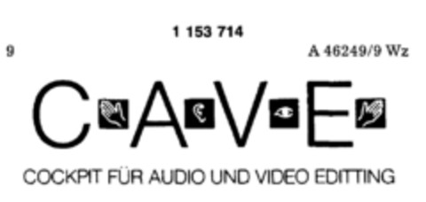 CAVE COCKPIT FÜR AUDIO UND VIDEO EDITTING Logo (DPMA, 19.04.1989)