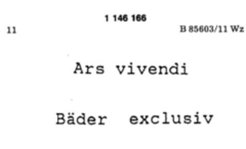 Ars vivendi Bäder exclusiv Logo (DPMA, 09/29/1988)