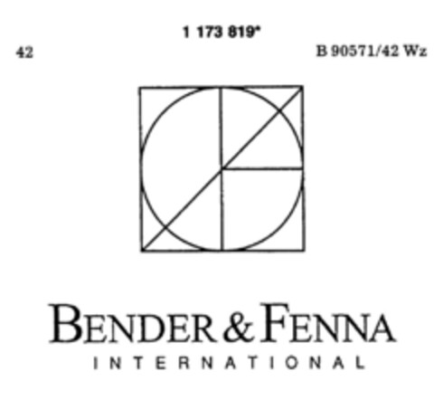 BENDER & FENNA INTERNATIONAL Logo (DPMA, 31.08.1990)