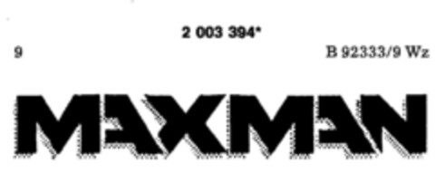 MAXMAN Logo (DPMA, 04/12/1991)