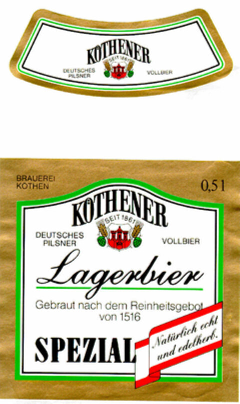 KÖTHENER Lagerbier SPEZIAL Logo (DPMA, 05.07.1991)