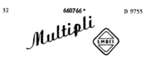 Multipli EMBEE Logo (DPMA, 11.06.1954)