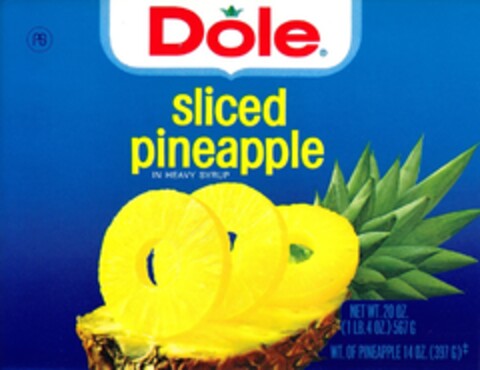 Dole sliced pineapple IN HEAVY SYRUP Logo (DPMA, 03/08/1979)