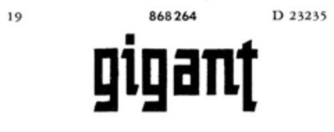 gigant Logo (DPMA, 29.03.1969)