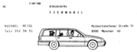 TIERMOBIL MICHAEL HEIGL Logo (DPMA, 25.08.1988)