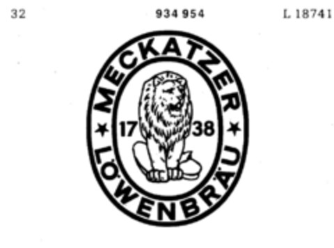 MECKATZER LÖWENBRÄU Logo (DPMA, 09/15/1972)