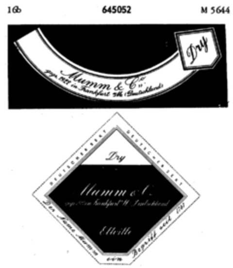 Mumm & Co gegr. 1922 in Frankfurt a. M.(Deutschland) Logo (DPMA, 12/22/1952)