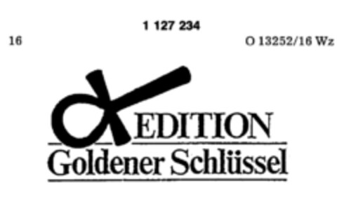 EDITION Goldener Schlüssel Logo (DPMA, 07.03.1988)