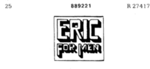 ERIC FOR MEN Logo (DPMA, 05.12.1970)