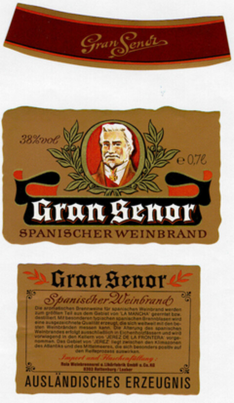 Gran Senor SPANISCHER WEINBRAND Logo (DPMA, 08.09.1983)