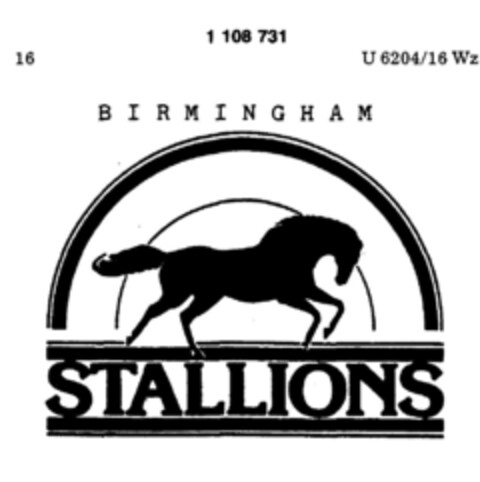 STALLIONS BIRMINGHAM Logo (DPMA, 14.12.1983)