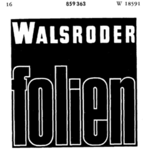 WALSRODER folien Logo (DPMA, 26.07.1966)