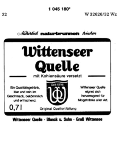 Wittenseer Quelle Logo (DPMA, 04.09.1982)