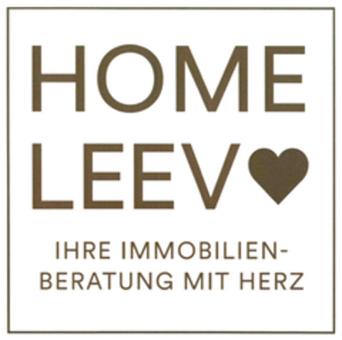 HOME LEEV IHRE IMMOBILIEN-BERATUNG MIT HERZ Logo (DPMA, 12/08/2020)