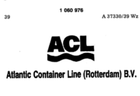 ACL Atlantic Container Line (Rotterdam) B.V. Logo (DPMA, 07/16/1983)