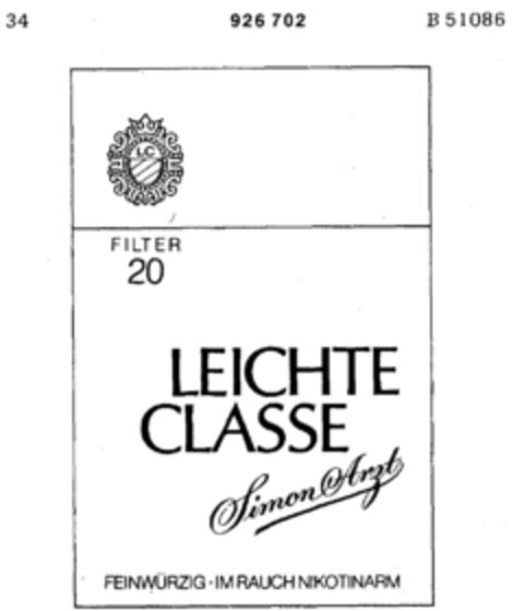 LEICHTE CLASSE Logo (DPMA, 06/14/1973)