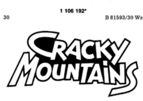 CRACKY MOUNTAINS Logo (DPMA, 18.04.1987)